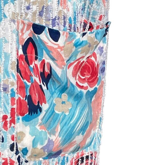 Vintage 1970s Floral Button-Up Housecoat Dress / Duster Robe / Caftan / Medium - Picture 7 of 13